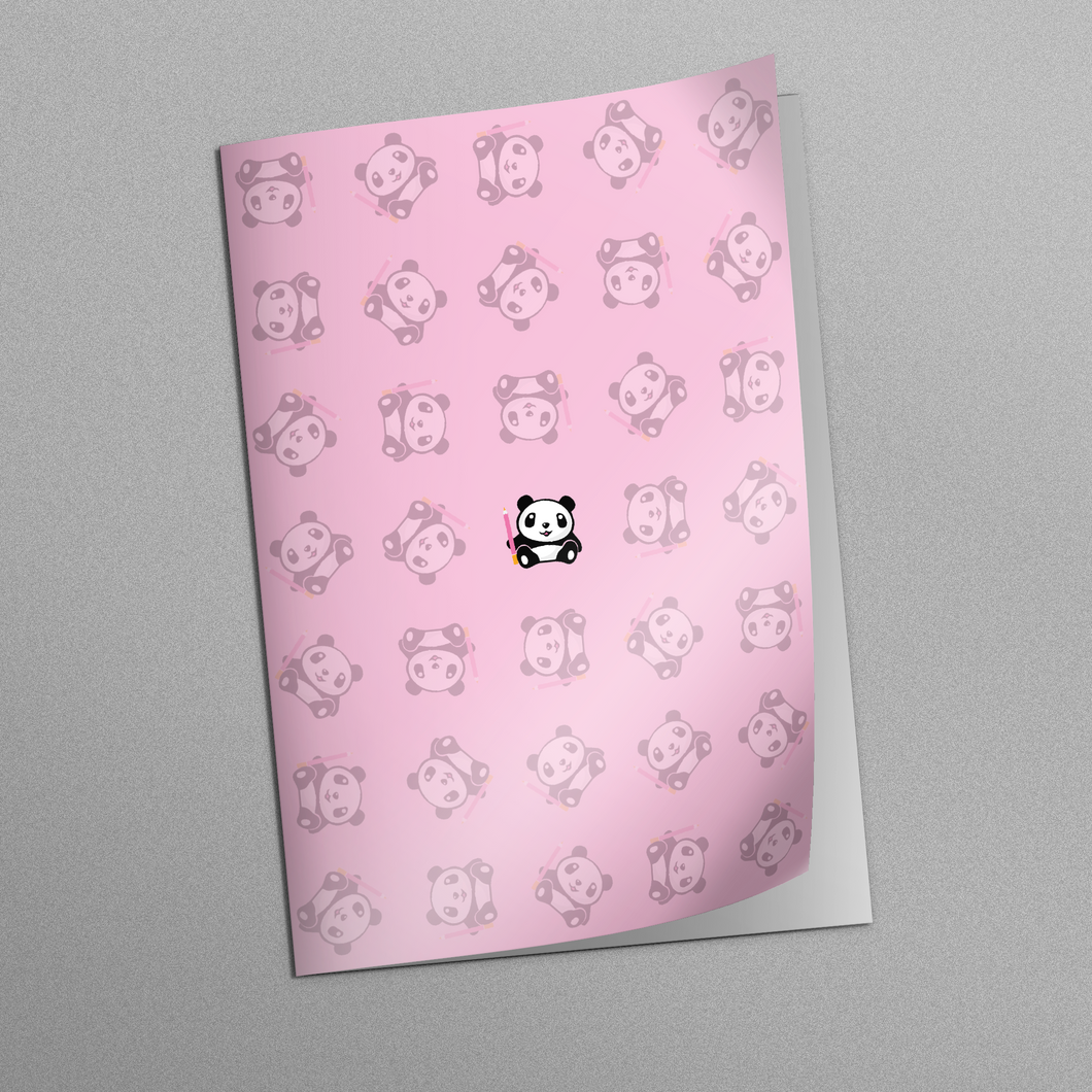 Quaderno A4 Pencil Panda Pattern - Rosa caramella