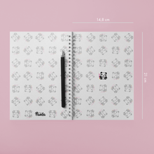 Carica l'immagine nel visualizzatore di Gallery, Quaderno spirale A5 Pencil Panda pattern - Bianco neve