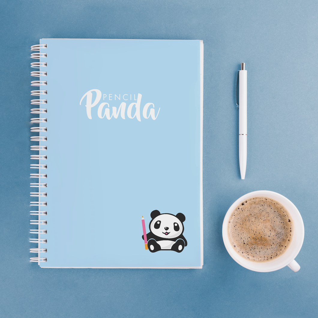 Quaderno spirale A4 Pencil Panda - Azzurro pieno