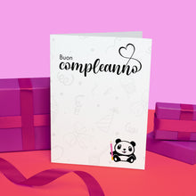 Carica l'immagine nel visualizzatore di Gallery, Biglietto "Buon compleanno" Pencil Panda classic