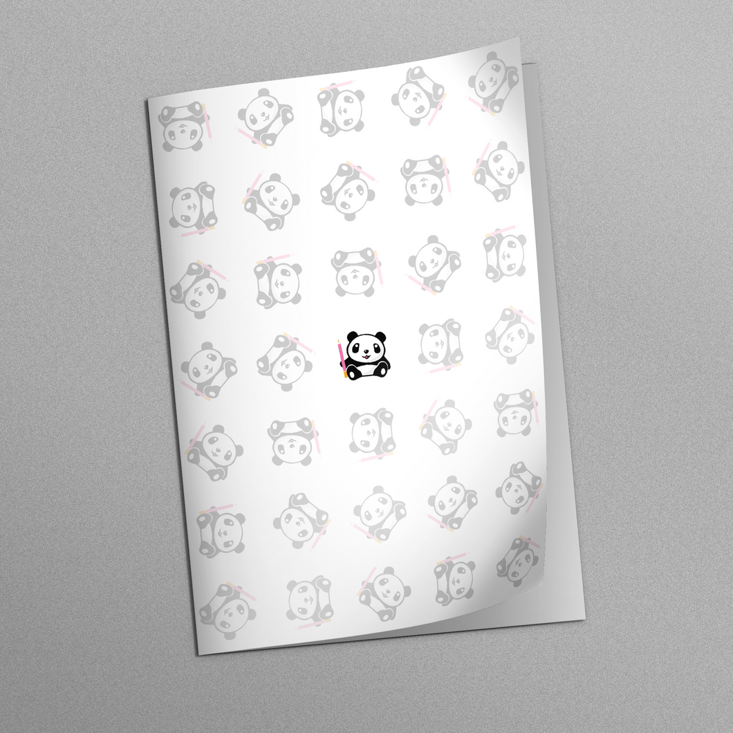 Quaderno A4 Pencil Panda Pattern - Bianco neve