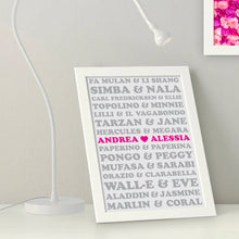 Carica l'immagine nel visualizzatore di Gallery, Quadretto "Eternal love" - Versione Cartoni animati