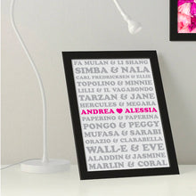 Carica l'immagine nel visualizzatore di Gallery, Quadretto "Eternal love" - Versione Cartoni animati