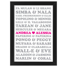 Carica l'immagine nel visualizzatore di Gallery, Quadretto "Eternal love" - Versione Cartoni animati