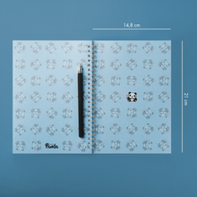 Carica l&#39;immagine nel visualizzatore di Gallery, Quaderno spirale A5 Pencil Panda pattern - Azzurro cielo
