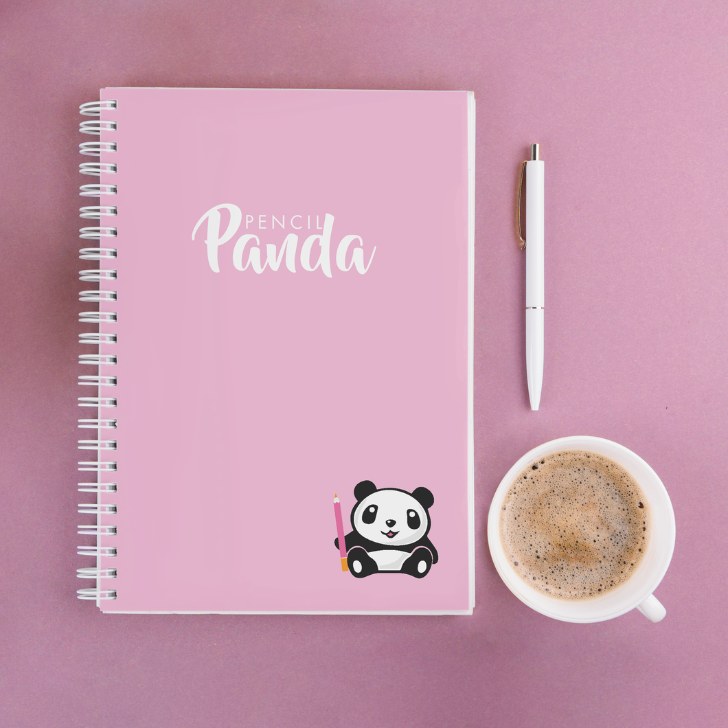 Quaderno spirale A4 Pencil Panda - Rosa pieno