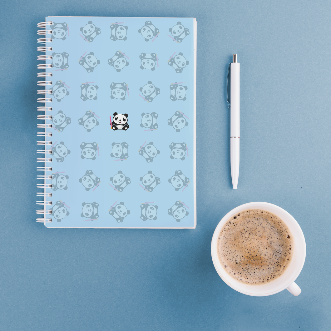 Quaderno spirale A5 Pencil Panda pattern - Azzurro cielo