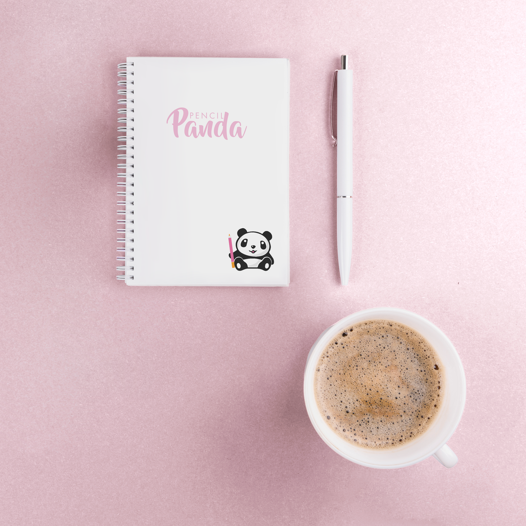 Quaderno spirale A6 Pencil Panda - Bianco pieno