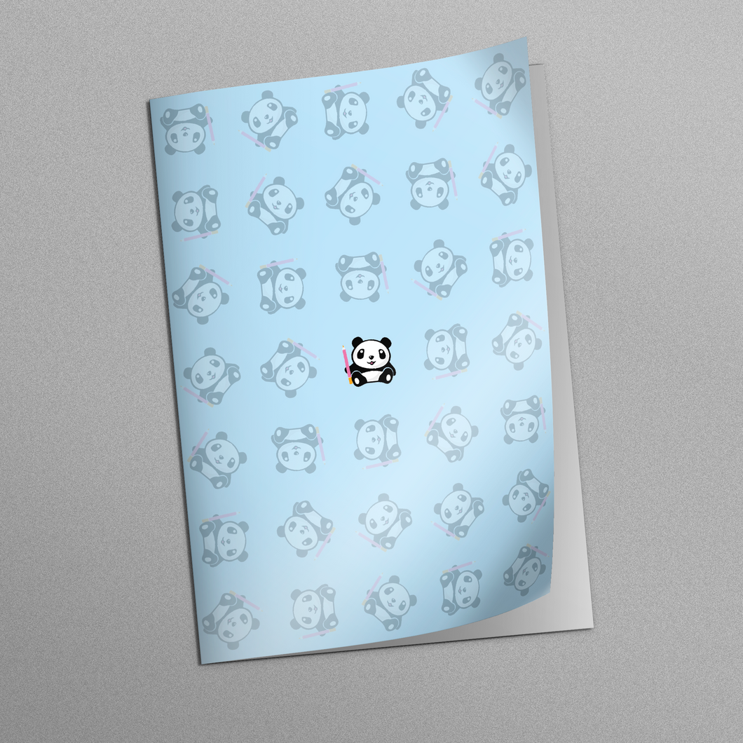 Quaderno A4 Pencil Panda Pattern - Azzurro cielo