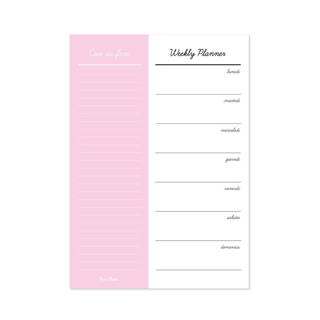 Planner settimanale A5 rosa