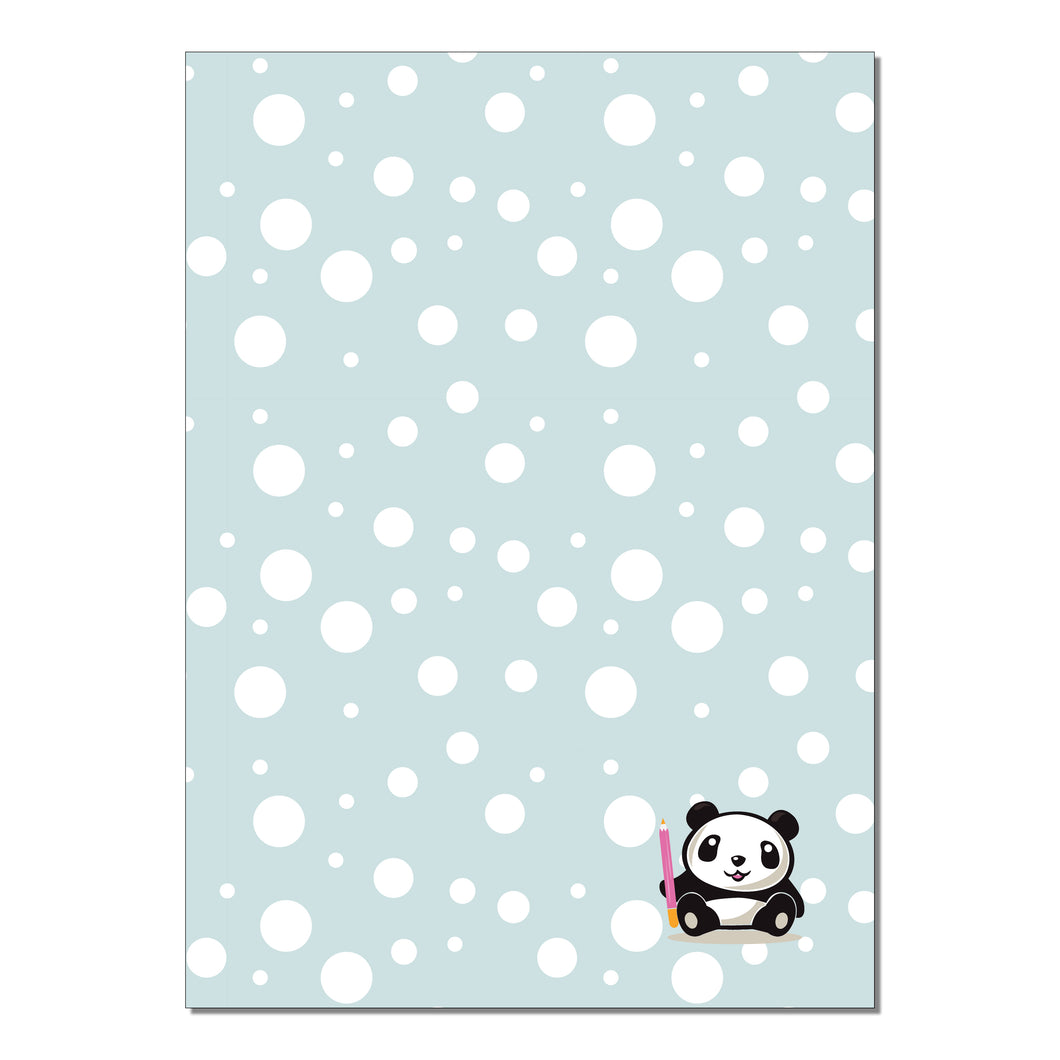 Quaderno A4 Pencil Panda bianco e azzurro