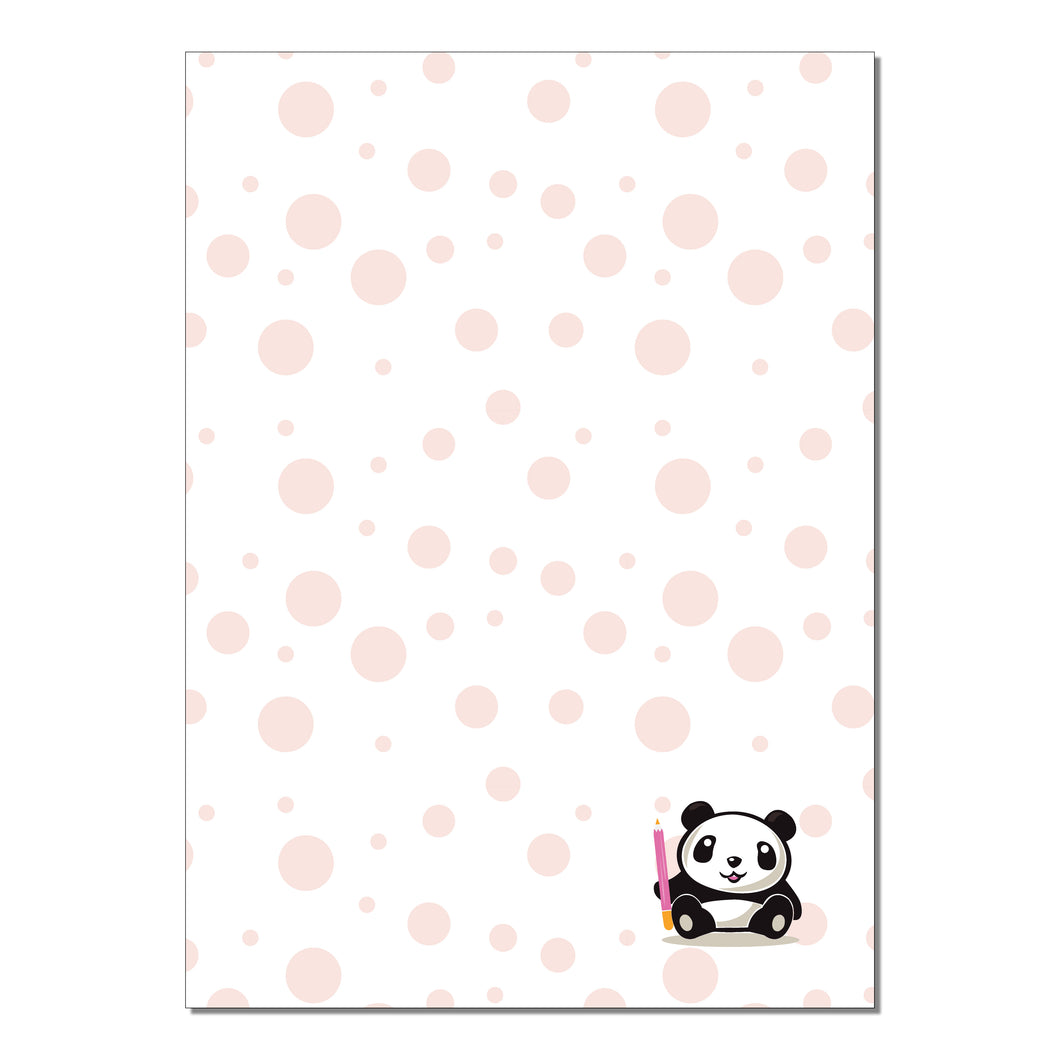 Quaderno A4 Pencil Panda bianco e rosa
