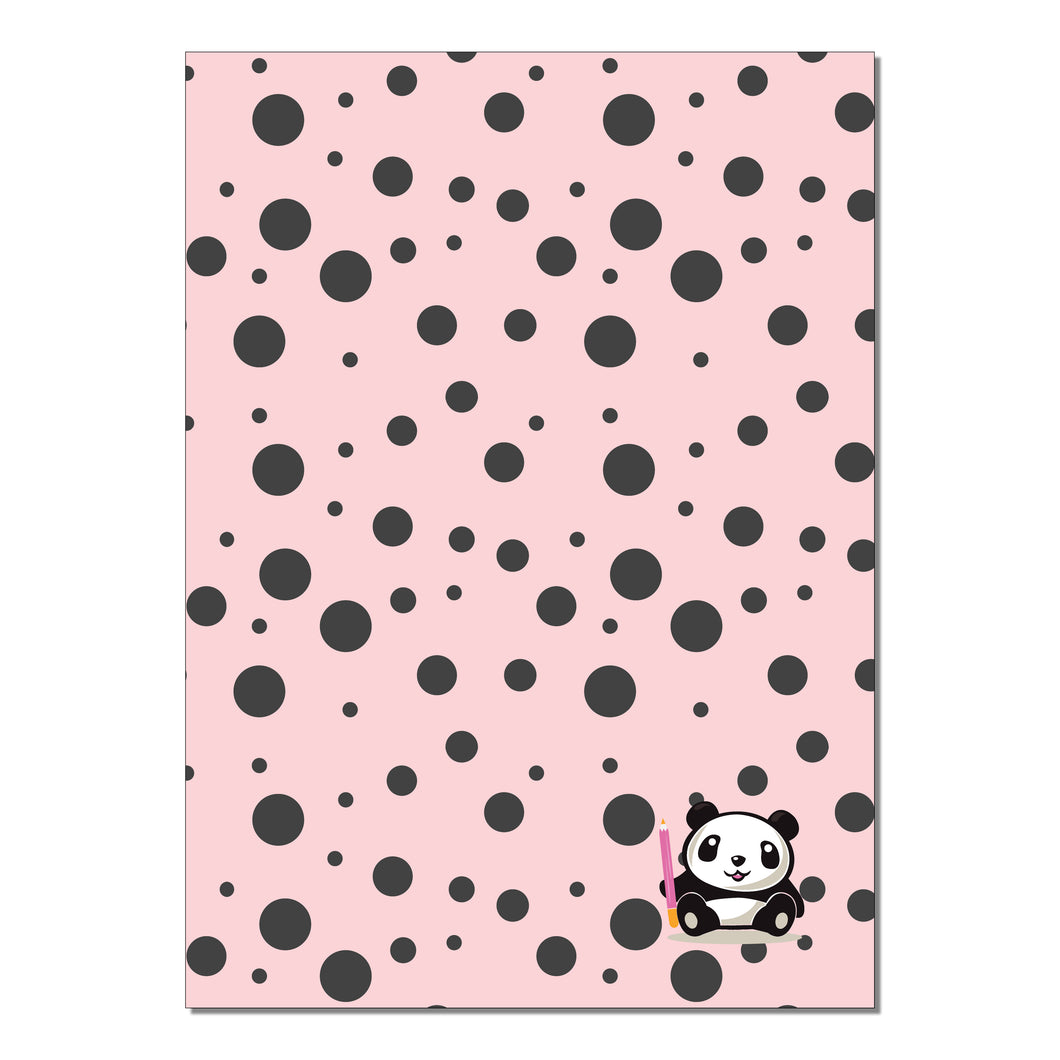 Quaderno A4 Pencil Panda rosa e nero
