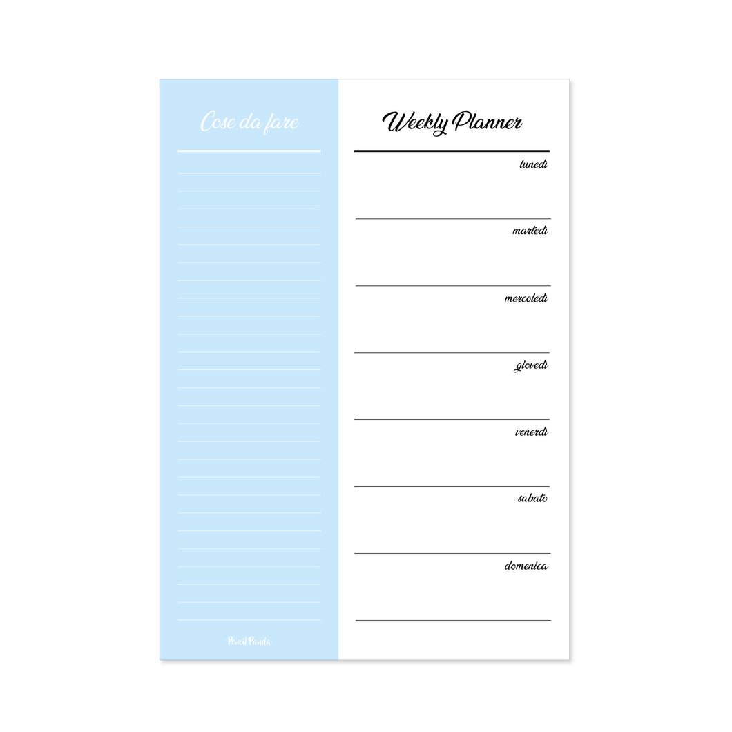 Planner settimanale A5 azzurro